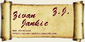 Živan Jankić vizit kartica